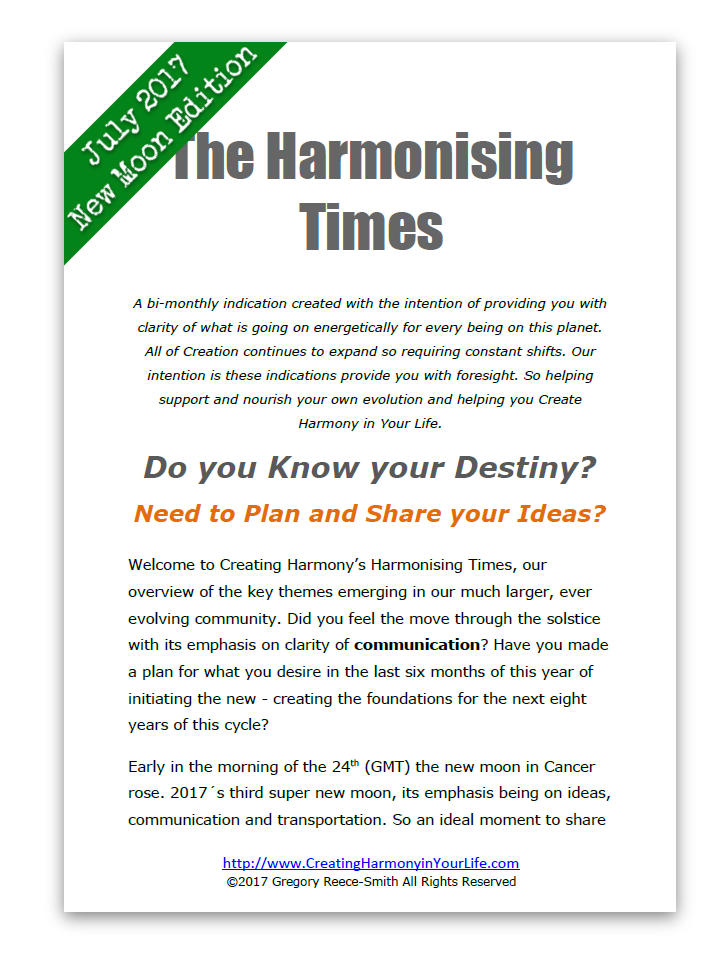 harmonising times new moon edition july 2017 from creating harmony in your life